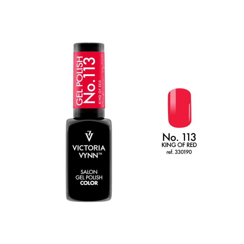 salon gel polish No.113 king of red (TPO FREE, HEMA FREE, DI-HEMA FREE)